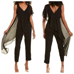 Trina Turk Women's Black April 100% Polyester Sleeveless V-Neck Jumpsuit…